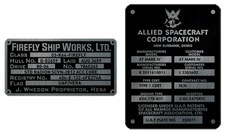 Firefly Builder's Plaques Metalized Sticker Set