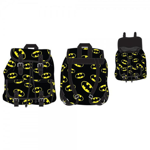 Batman Toss Print Logos Black Knapsack